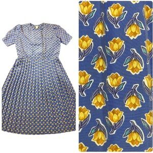 Vintage Kristy Michaels 80’s pleated modest midi dress L 12